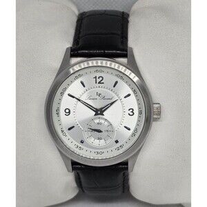 Men's Lucien Piccard Grande Dress Round Small Second Hand Silver Tone Watch 13